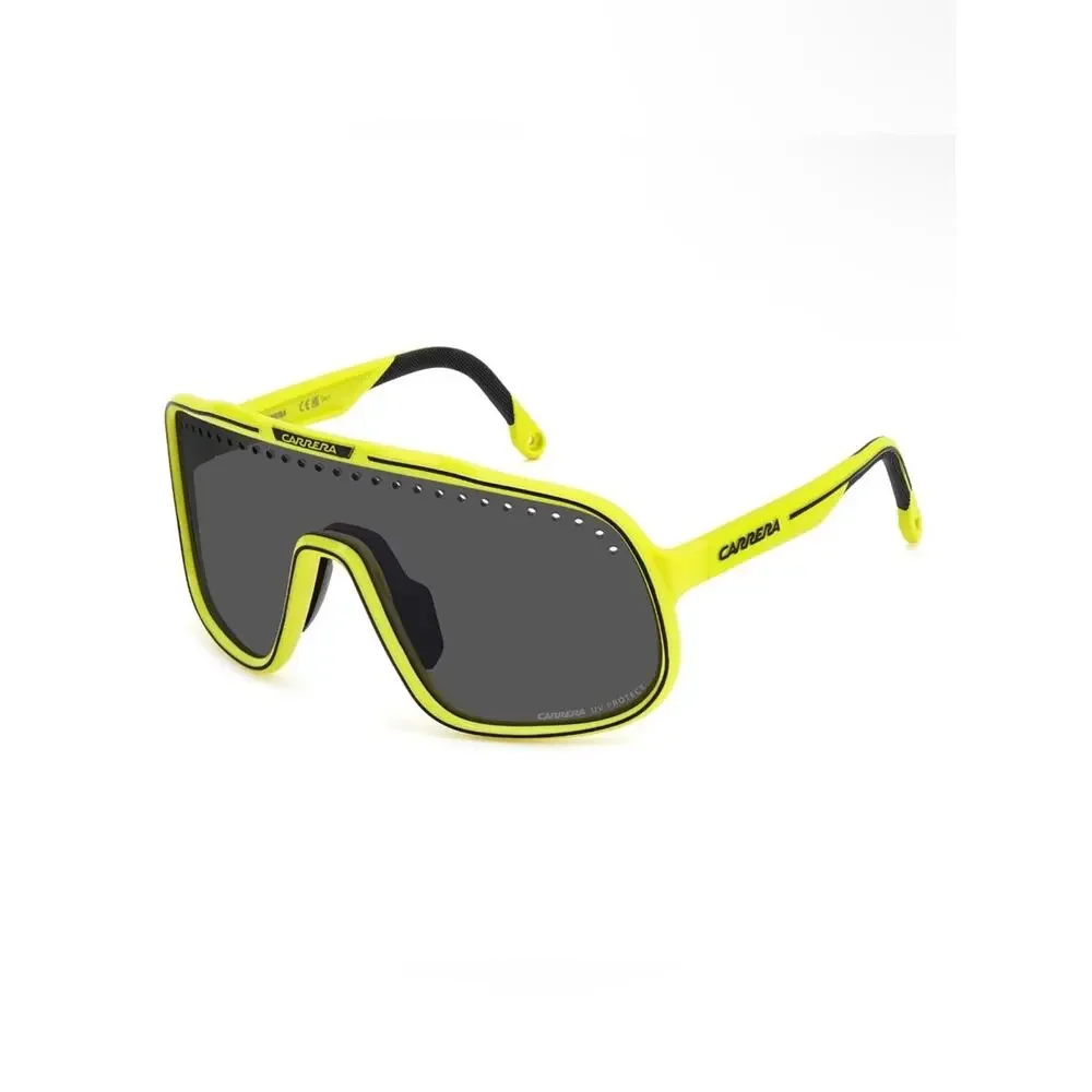 NEW!!! Carrera C Sport 02/S 4CWIR Yellow Shield Sunglass Visor with Grey Lenses